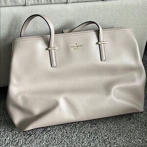 Kate Spade Beige Leather Tote Bag